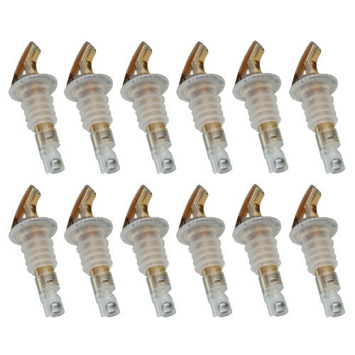 (12x) 1.5 oz. LIQUOR BOTTLE POUR SPOUT 3Ball MEASURED Precision Pour