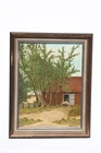 Painting P.AG Kuiper's Man with Wheelbarrow at Stable "Mucking Out" 48 x 38cm (127325)