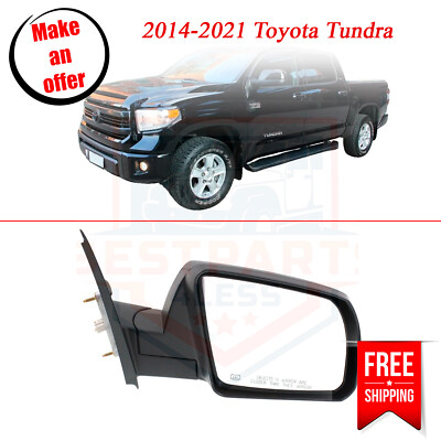 Kool Vue TY122ER Mirror Manual Folding Right Side for 2014-2021 Toyota Tundra
