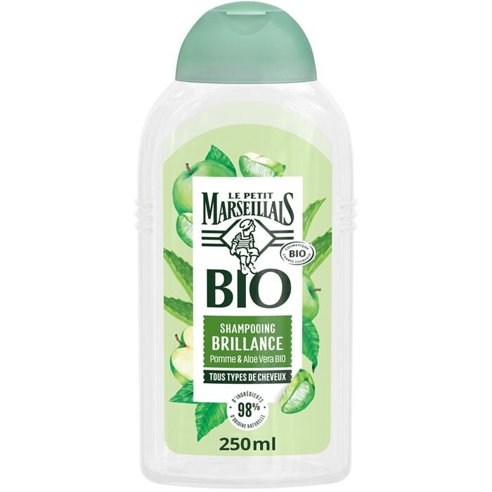 Shampoing Brillance Pomme Aloe Vera Bio Le Petit Marseillais pour Cheveux Ternes
