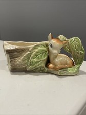 Vintage Eastgate Pottery, Withernsea Fauna Small Log & Bambi Posy Perfect Cond