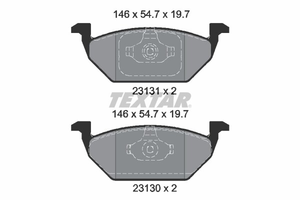 Textar 2313001 Bremsbelagsatz, Scheibenbremse FüR, Audi, Jetta, Roewe ( Saic ),-image