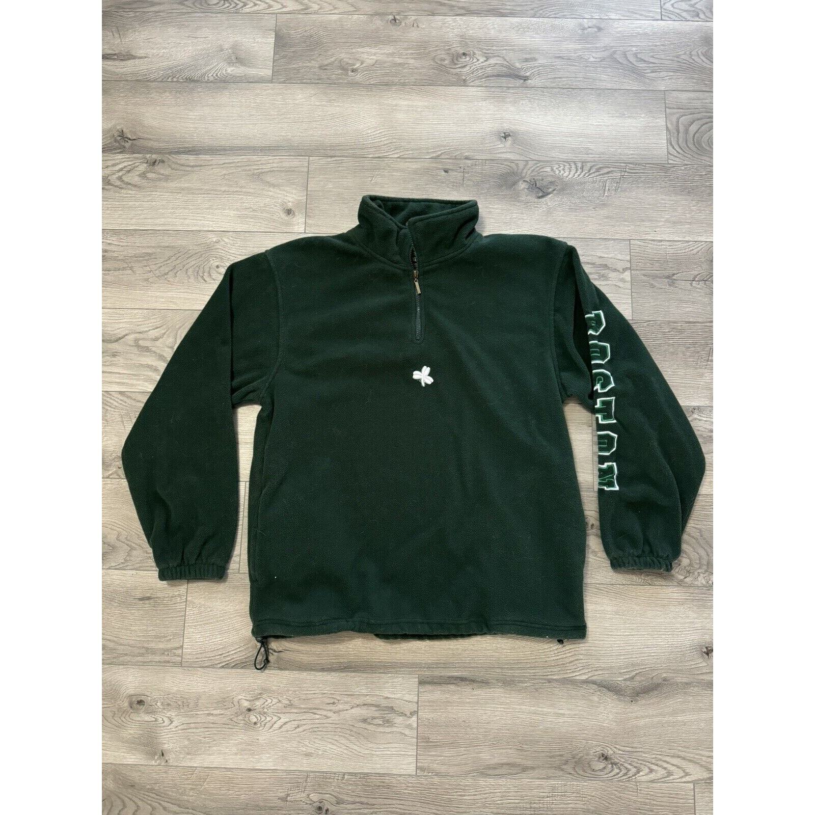 Vintage Boston Bay State Quarterzip Sweatshirt XL Green Clover Celtics
