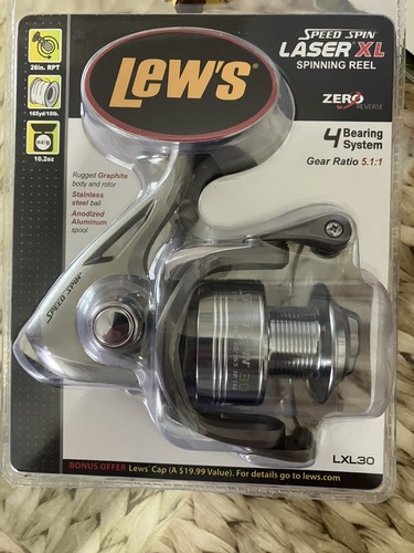 LEW'S SPINNING LASER XL SPEED SPIN REEL (LXL30) (4) BALL BEARING