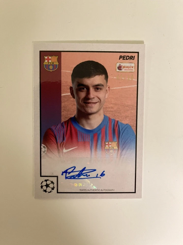 2020-21 Topps Merlin '97 UCL Pedri Auto 1/10 #33 FC Barcelona Spain WC - Image 3 of 3