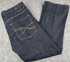 Vintage Y2K Embroidered PJ Mark Dark Wash Baggy Skater Jeans Mens 38x32 EUC