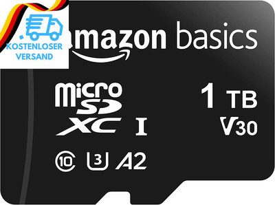 Amazon Basics Microsdxc, 1 TB, Mit SD Adapter, A2, U3, Lesegeschwindigkeit Bis Z