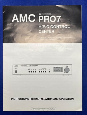 Original AMC PRO7 Control Center Instruction Manual | eBay