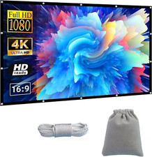 Large Projector Screen 250 Inch Canvas Outdoor Movie Screens 1.6 Gain 16:9 Folda