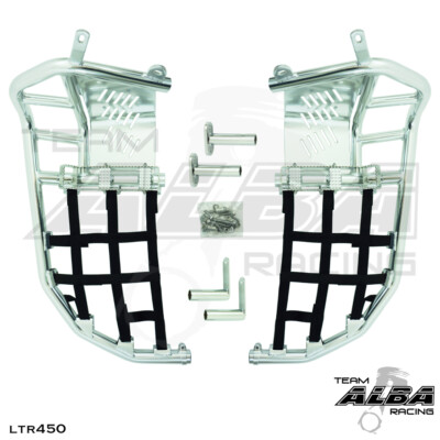 Suzuki LTR 450R Nerf Bars Pro Peg Alba Racing Silver Black 195 T7 SB