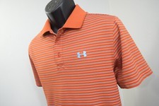 Under Armour Golf Polo Striped HeatGear Loose Short Sleeve Mens Size Medium