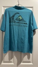 Vintage Quicksilver single stitch T-shirt 100% cotton Made in USA LARGE Teal