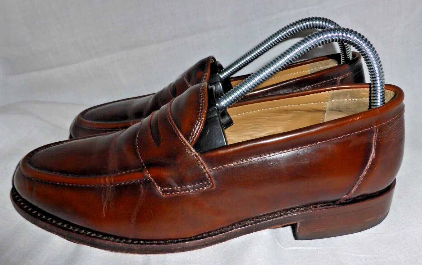 SAMUEL WINDSOR MEN BROWN LEATHER SLIP ON LOAFER SHOE SIZE UK 8 EU 42 US 9 VGC