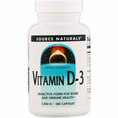 Source Naturals Vitamin D3 D-3 2000IU 200 Kapseln Knochengesundheit