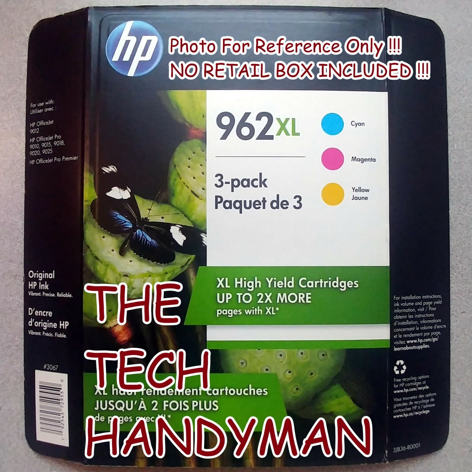 3-PACK HP GENUINE 962XL COLOR INK (NO RETAIL BOX) for OFFICEJET PRO ...