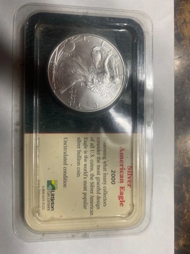 .999 Fine Silver American Eagle 2000 Uncirculated 1 Oz Coin Sealed Package