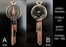 Vintage Nos Oldsmobile Gold Plated Key Blank H1098la B10 All Models 1935 - 1966 Vintage Nos Oldsmobile Gold Plated Key Blank H1098la B10 All Models 1935 - 1966