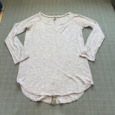 We The Free People Sweater Top Medium Lilac Light Weight Boho Oversize Cozy