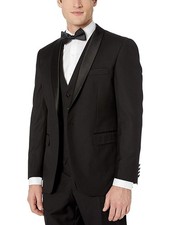 NEW Mens Suit Modern Fit Single Breasted Three Piece Shawl Collar Tuxedo - Color