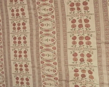 POTTERY BARN KALAMKARI FLORAL VINES FRAMED BORDER STRIPE RED FULL/QUEEN DUVET
