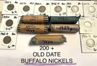 200+ Buffalo Nickels 5C Lot Mixed Dates & Mints Business Strike Copper-Nickel
