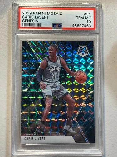 Caris LeVert PSA 10 2019-20 Panini Mosaic Genesis Prizm Parallel #51 Gem Nets