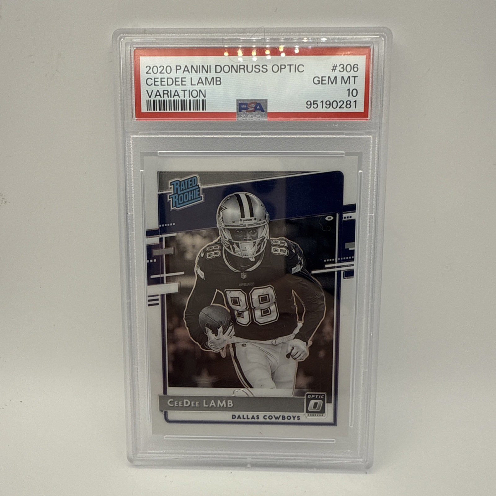 2020 Panini Donruss Optic Rated Rookies Variation CeeDee Lamb #306 (RC) PSA 10