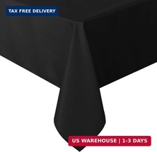 sancua Rectangle Tablecloth, 60 x 84 Inch, Black Stain and Wrinkle Resistant,