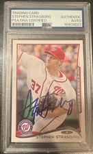 Stephen Strasburg Signed Baseball Card Auto 2014 Topps #332 PSA/DNA
