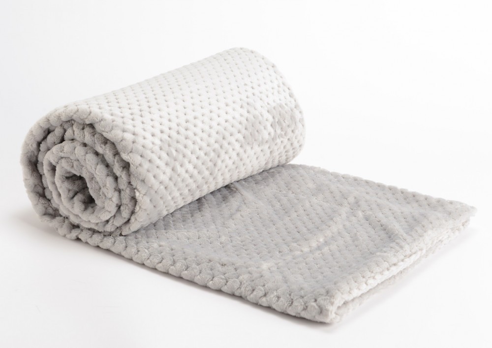 Plaid damier gris de qualité supérieure en maille de polyester