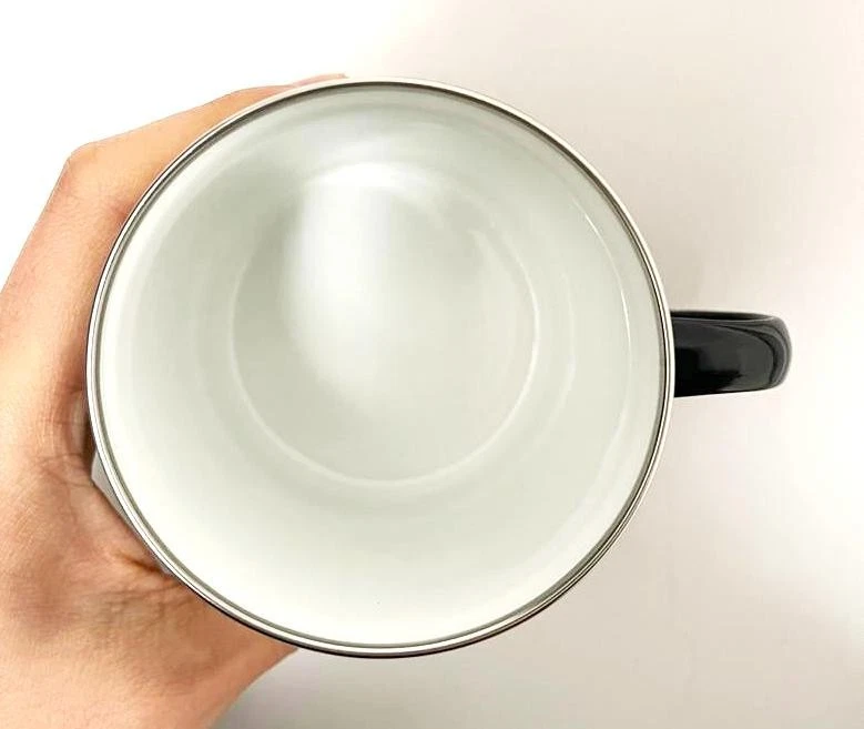 Carpspot Emaille Becher mit Edelstahl Kante 0,3L Trinkbecher Tasse f. Kaffee Tee - Bild 3 von 4