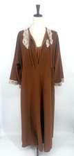 VTG VANITY FAIR Lace Nightgown And 1/2 Zip Robe Womens XL READ Retro 70s