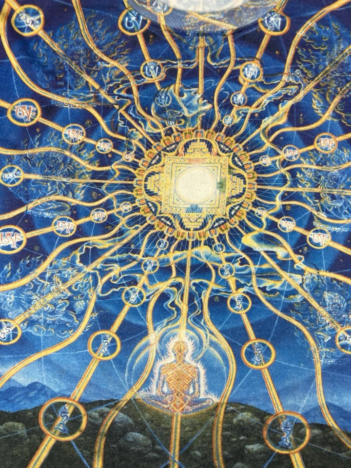 VINTAGE Crystal Tara Alex Gray Visions Graphic T-shirt Men XL All Over Print AOP - Image 2 of 4