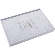 Grey Velvet Stackable 100 Slot Ring Inserts Jewelry Tray Showcase Display Org...