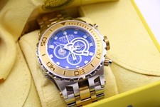 Mens Invicta reserve two tone blue dial chronograpgh wrist watch 6899 swiss made