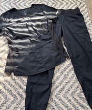 Cherokee Revolution Women's Black Scrub Set XS TOP  SMALL BOTTOMS Petite