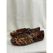 A New Day Women Leopard Print Mary Jane Flats Cheetah Animal Buckle Strap Size 7