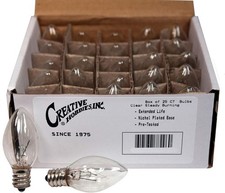 Creative Hobbies 25 Pack of 4W Night Light Bulbs, 25 Count Pack 1 , Clear