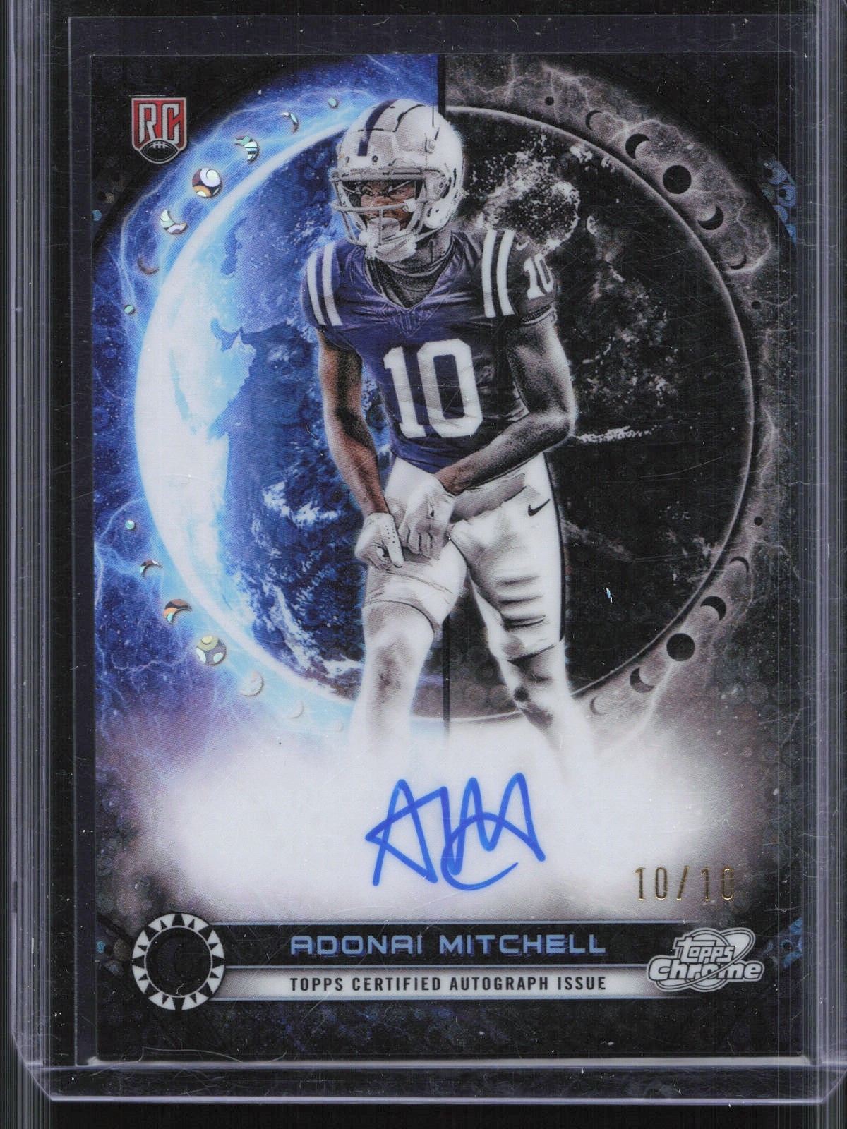 Adonai Mitchell Topps Cosmic Chrome Equinox Autographs #AM Black Eclipse