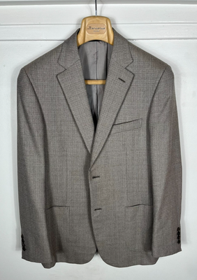 【 VINTAGE 】Brioni TAILORED JACKET WOOL Brioni Ravello 2 Button Wool Sport Coat Jacket 40R Hopsack Soft