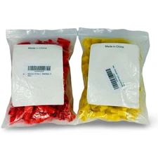 Strain Relief Boot RJ45 Cat5e/Cat6 End Cap Ethernet Cable Plug Yellow/Red 100/Pk