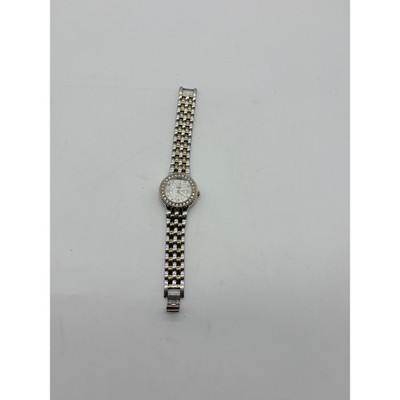 DMQ Womens Two Tone Gold Silver Crystal Round Face Watch Japan Movt Need Battery