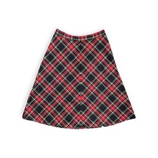 Vintage 1970s Wool Blend Plaid Skirt  Academia tartan winter Below the Knee
