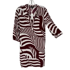 Banana Republic Abstract Dress Split Neck Pullover NWT Modern XS Career