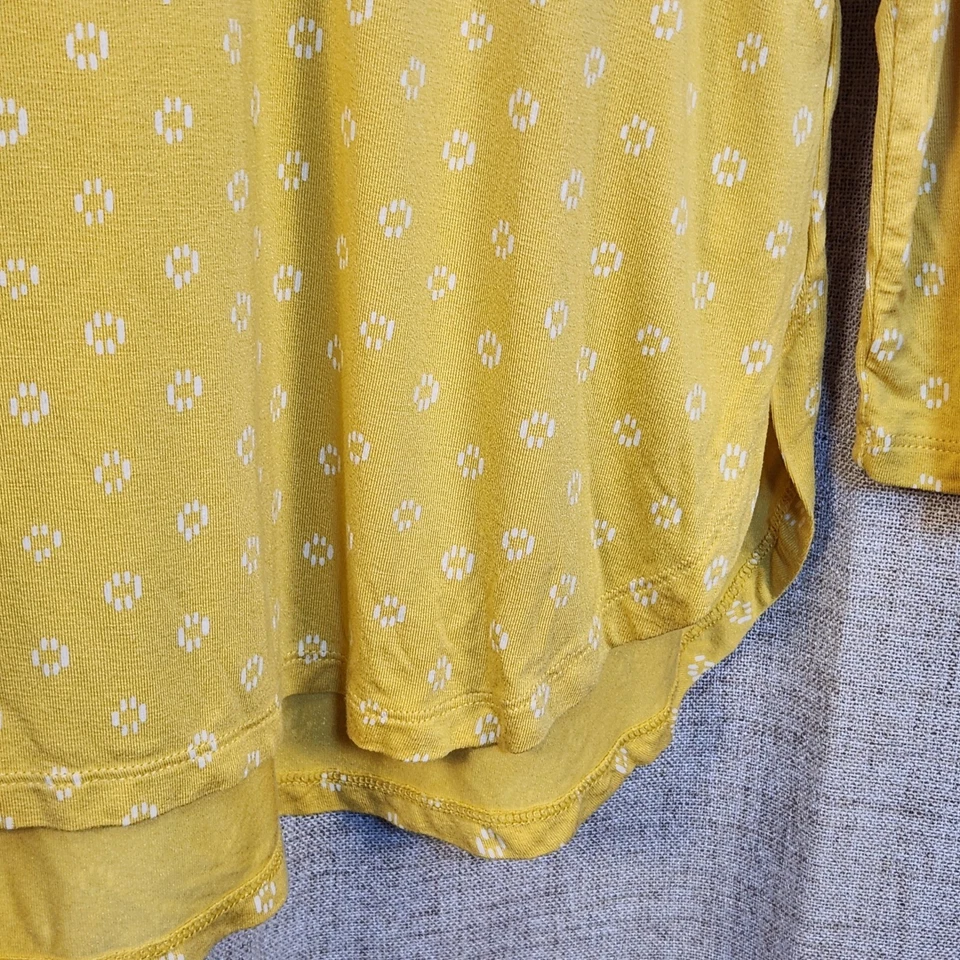 Camiseta Pullover Old Navy Luxe Manga Larga Para Mujer L Amarilla Dobladillo Redondo Alto-Bajo Suave Foto 3 de 4