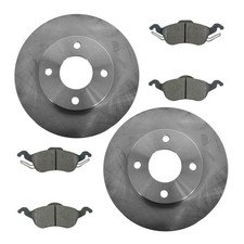 Front Rear Disc Brake Pad Rotor Kit Semi Metallic 4 Lug 9.96in 253mm 54095