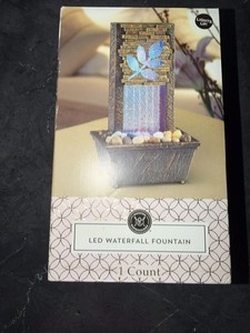 Modern Expressions Lighted LED Waterfall Fountain  Decorative Tabletop  NIB