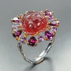 Jewellery 6 ct+ Natural Tourmaline Ring 925 Sterling Silver Size 8 /R472516