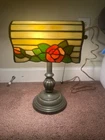 Vintage Tiffany Style Bankers Desk Lamp Stained Glass