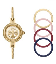 TORY BURCH TBW4029 Reva Ivory Dial Gold Tone Stainless Bangle Women’s Watch